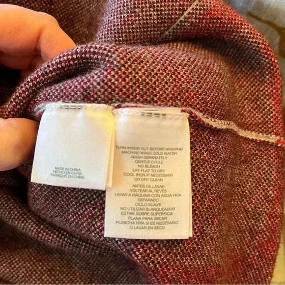 ANNE KLEIN Sweater Jacket Coat Plaid Woman’s Size Large Zip Pockets Long Shacket - Picture 7 of 11